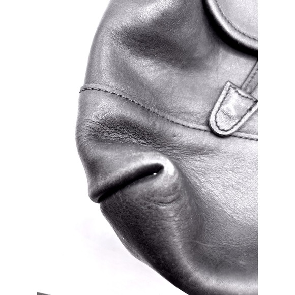 Vintage Coach Black Leather Daypack Backpack Y2K 90s Purse - Picture 5 of 16